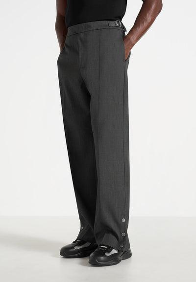 Boris - Tailored Button Cuff Pants - Grey