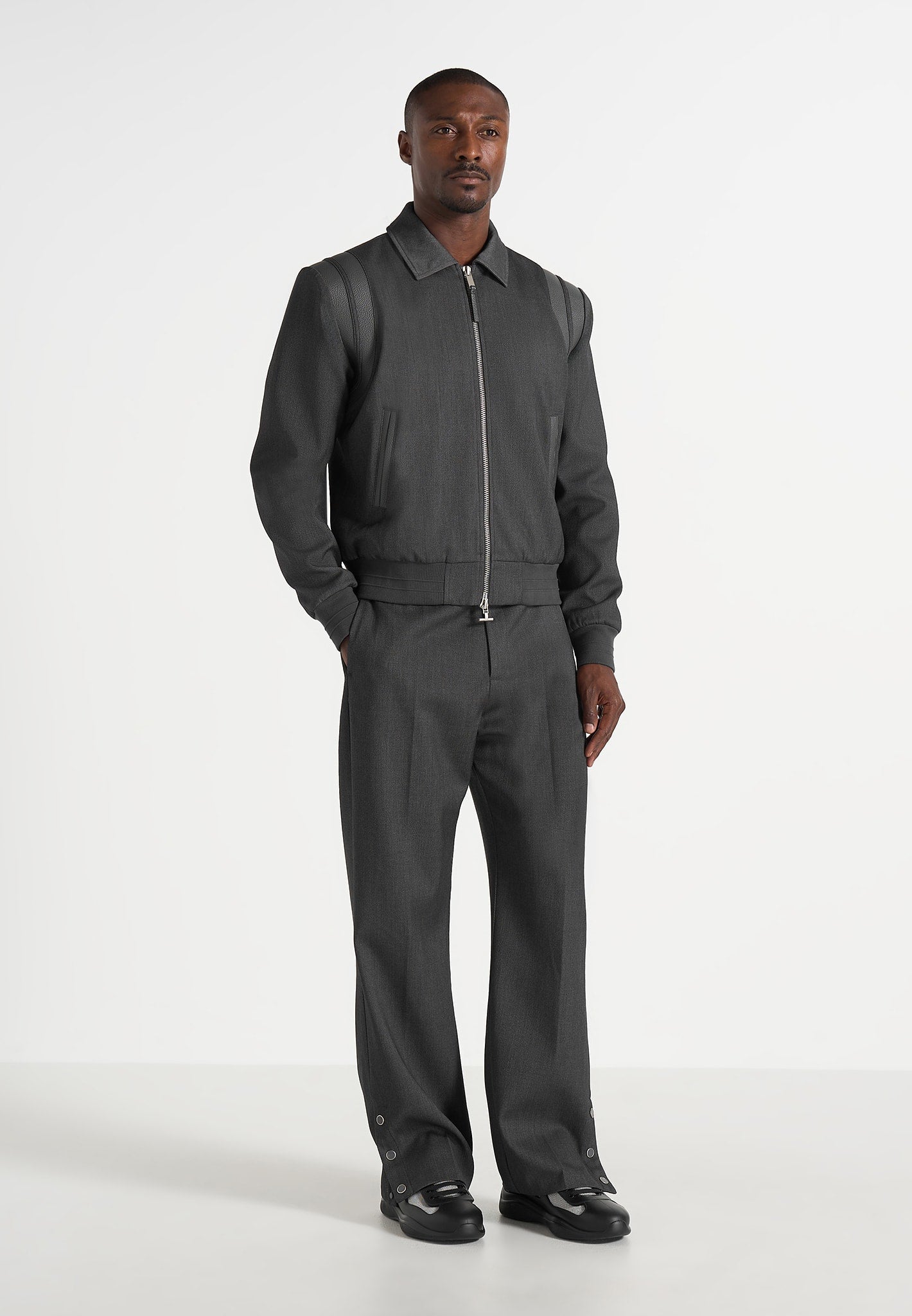 Boris - Tailored Button Cuff Pants - Grey