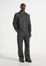 Boris - Tailored Button Cuff Pants - Grey