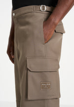 Mathis - Twill Signature Wide Leg Cargo Pants - Olive
