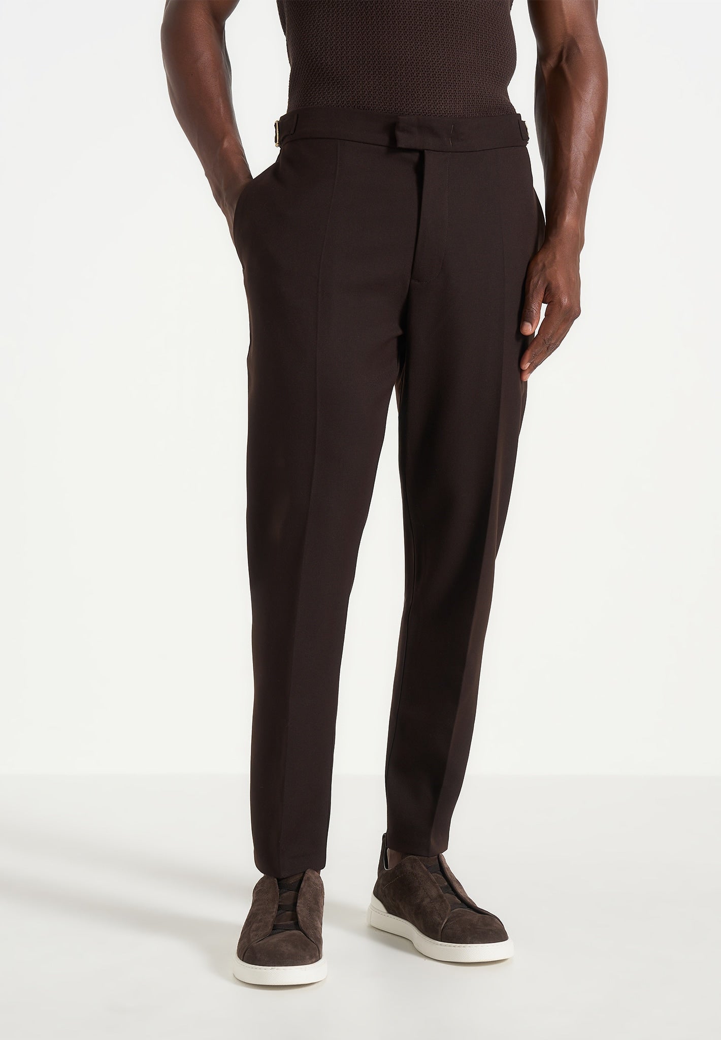 Hubert - Slim Fit Tailored Pants - Brown