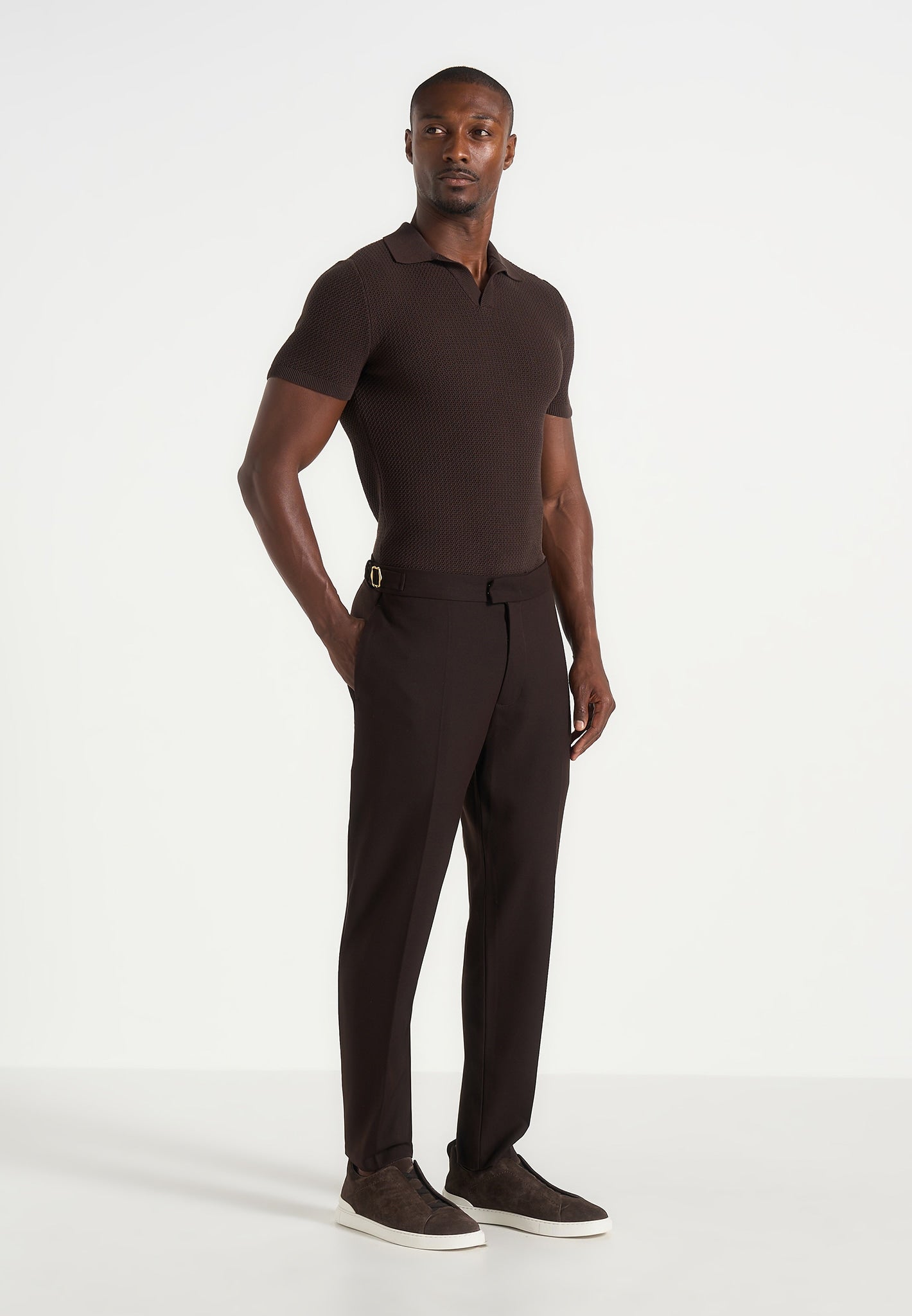 Hubert - Slim Fit Tailored Pants - Brown