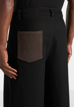 Lazare - Wide Leg Twill Jeans - Black