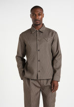 Leo - Houndstooth Overshirt - Brown