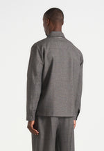Leo - Hatched Tailored Overshirt - Grey