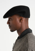 Amos - Wool Flat Cap - Black