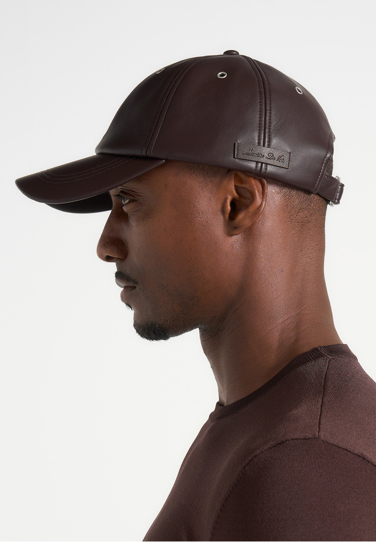 Lou - Leather Cap - Brown