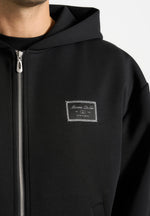 ray-unisex-neoprene-cropped-zip-hoodie-black