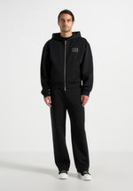 ray-unisex-neoprene-cropped-zip-hoodie-black