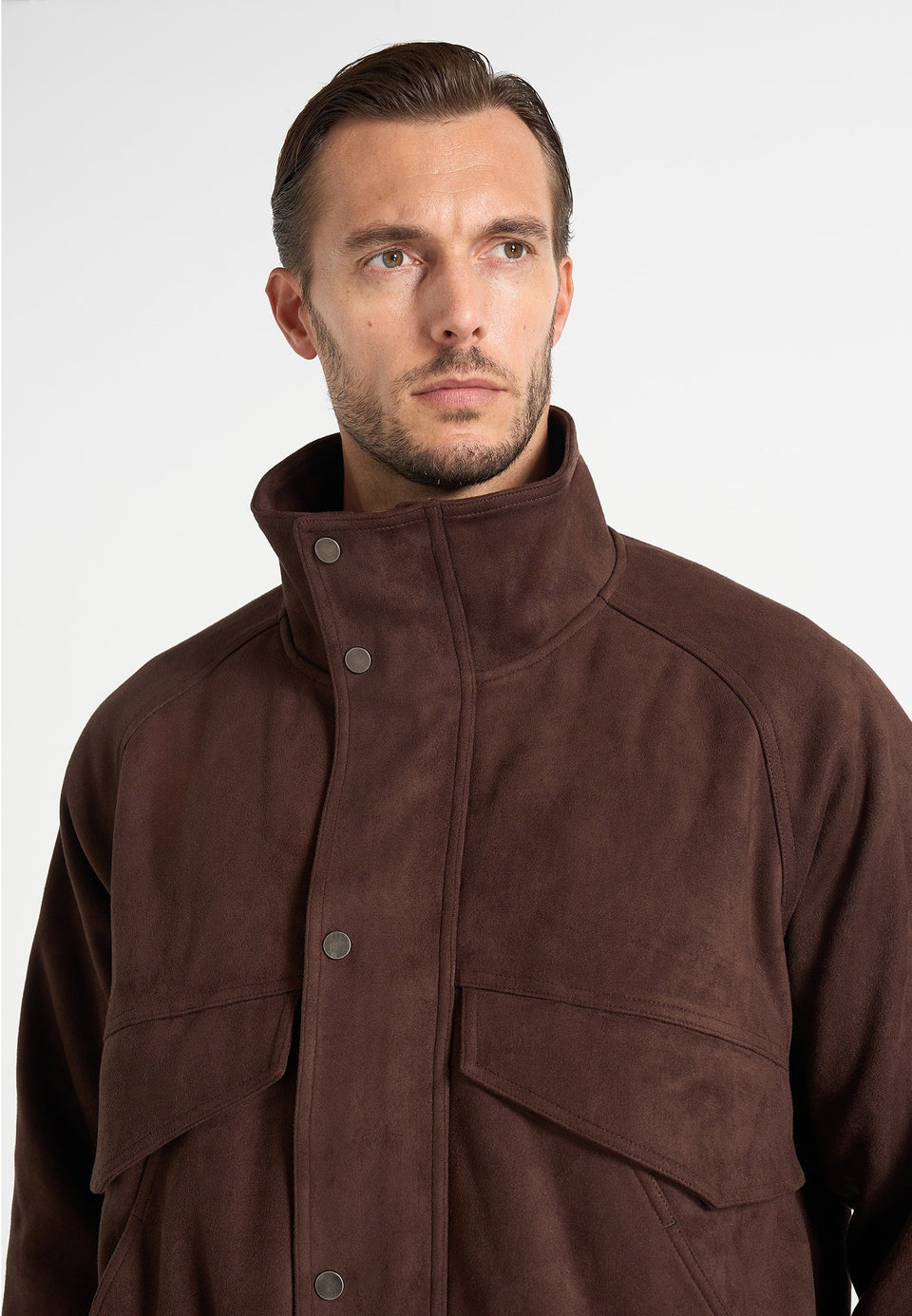 romain-unisex-funnel-neck-suede-relaxed-bomber-jacket