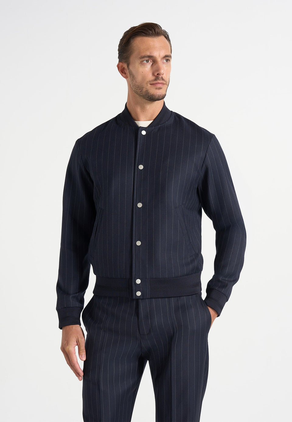 savin-pinstripe-bomber-jacket-navynew