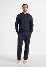 Joseph - Regular Fit Pinstripe Wool-Blend Pants - Navy