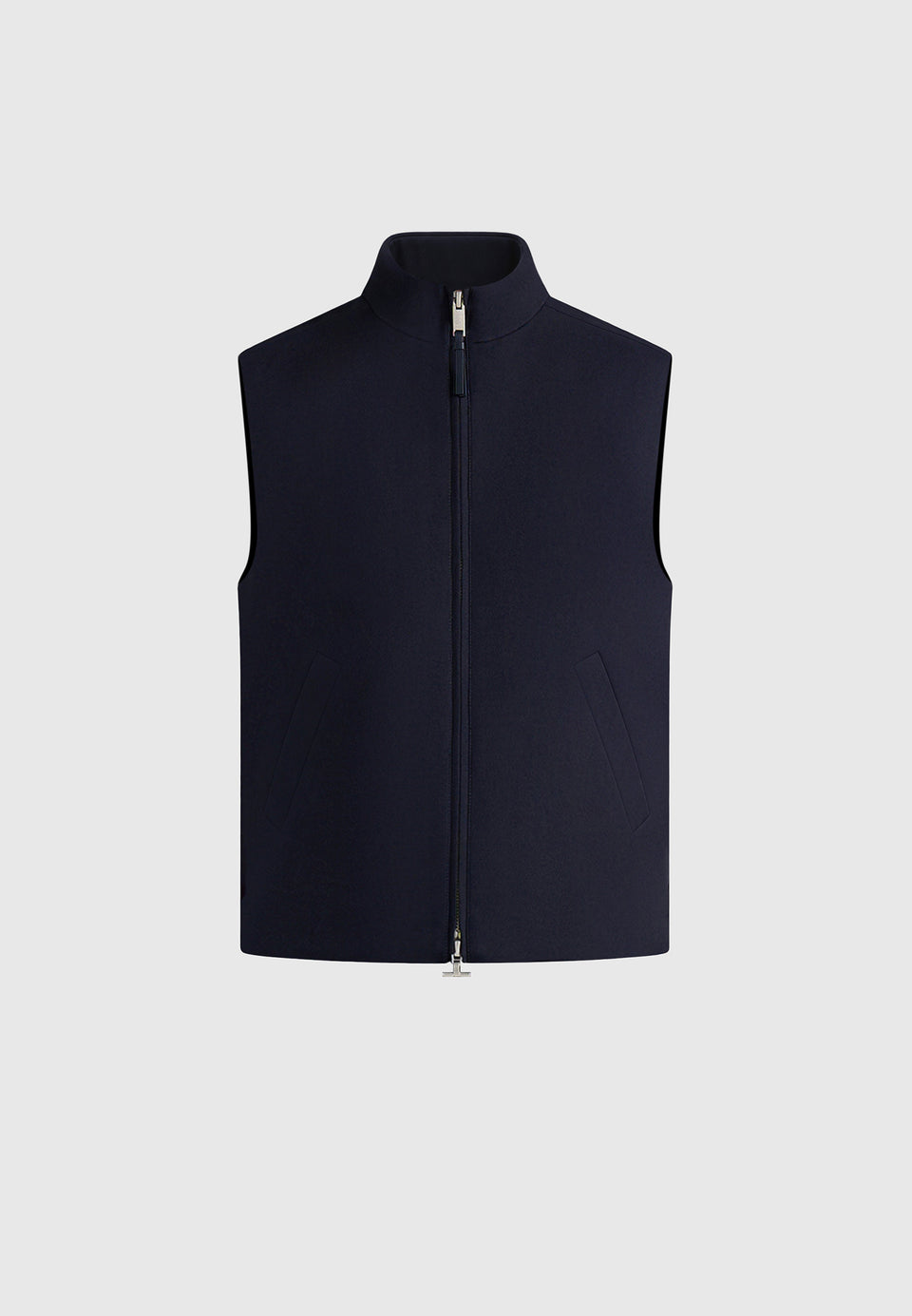 Levi - Zip-Through Wool-Blend Tailored Gilet - Dark Navy