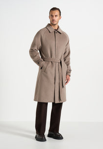 Alfie - Reversible Belted Wool-Blend Car Coat - Brown / Taupe