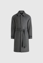 Alfie - Reversible Belted Wool-Blend Car Coat - Grey / Black