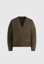 Chad - V-Neck Wool-Blend Knit Sweater - Olive