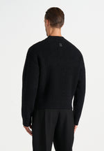 Remi - Signature Ribbed Wool-Blend V-Neck Sweater - Black