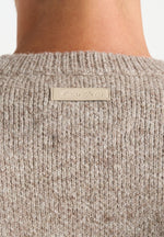 Theo - Asymmetric Brushed Wool-Blend Knit Sweater - Taupe