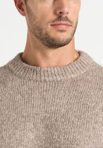 KW001 - Brushed Wool-Blend Knit Signature Sweater - Beige