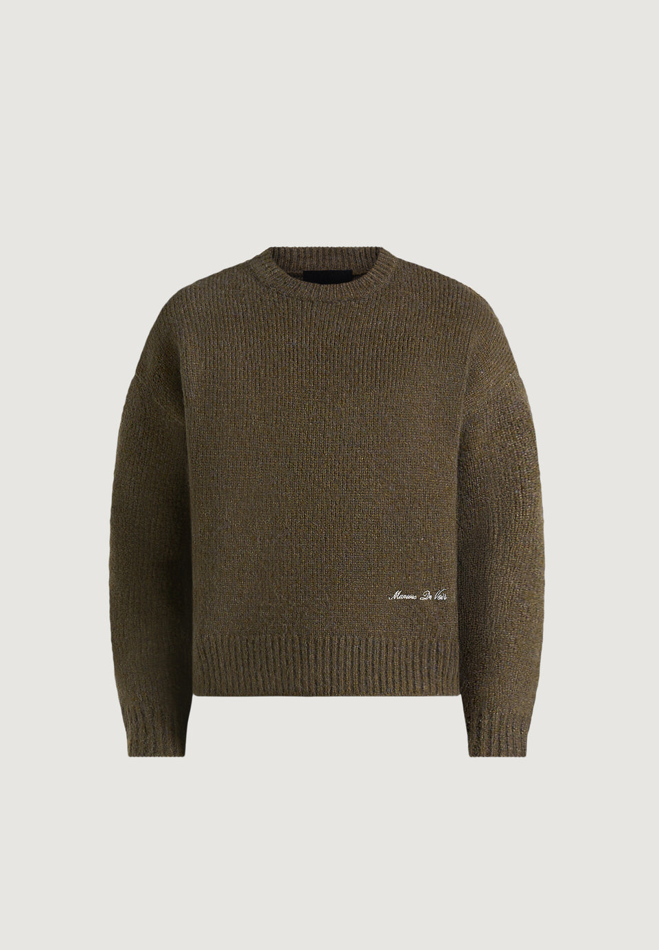 KW001 - Brushed Wool-Blend Knit Signature Sweater - Olive