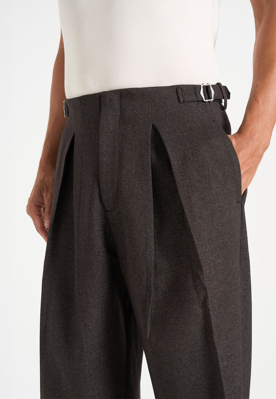 lior-box-pleat-hatched-wide-leg-trousers-dark-brown