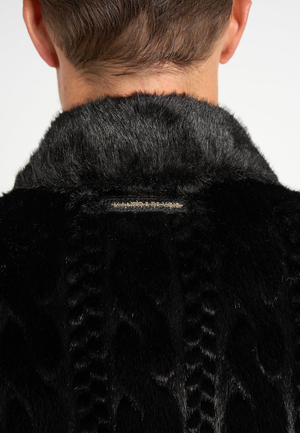 David - Plush Cable Embossed Jacket - Black
