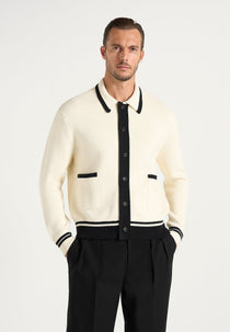 Julien - Classic Combed Cotton Knit Cardigan - Cream