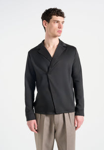 Alban - Satin Double Breasted Shirt - Black