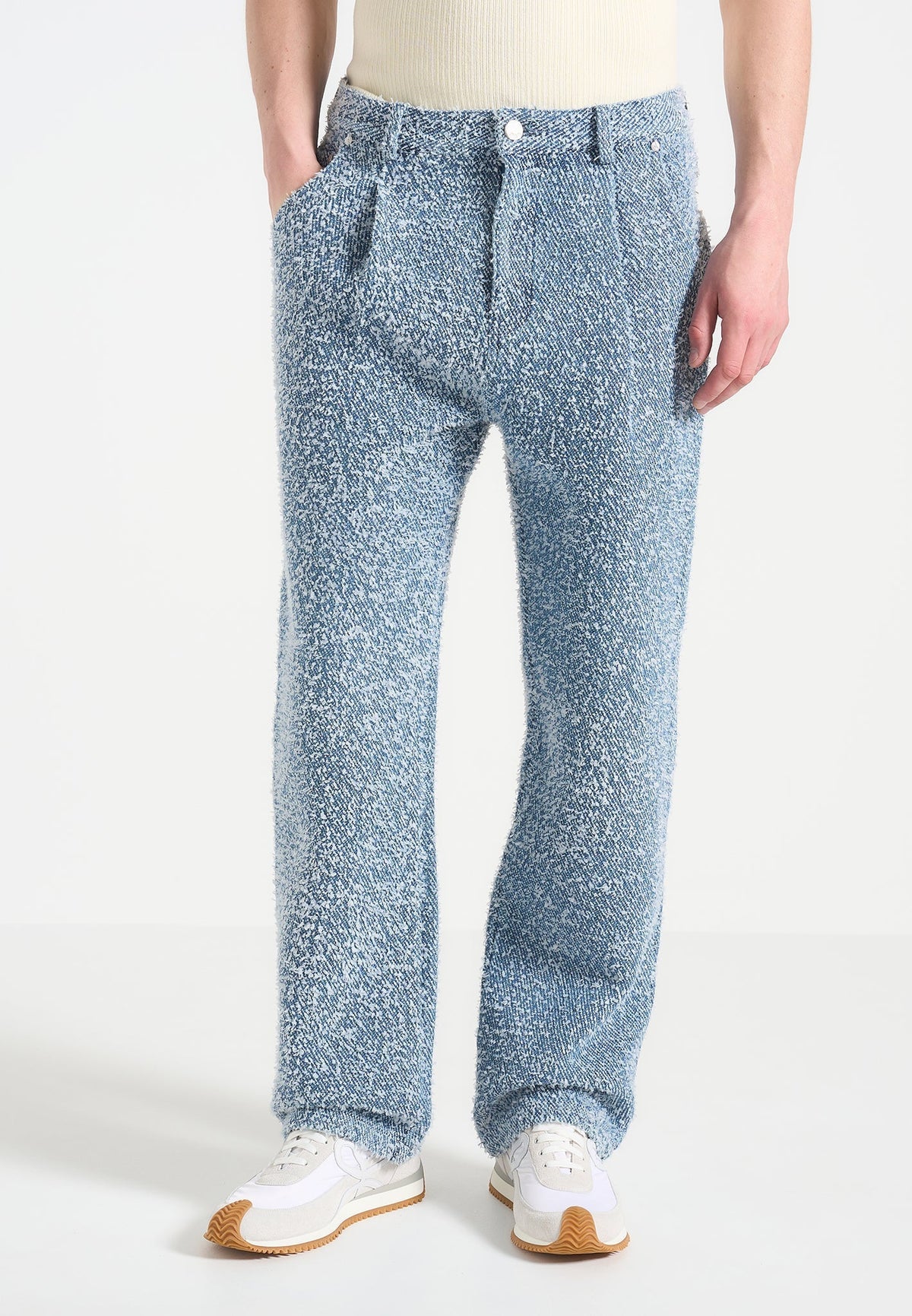 Arnault - Boucle Pleated Denim Jeans - Blue