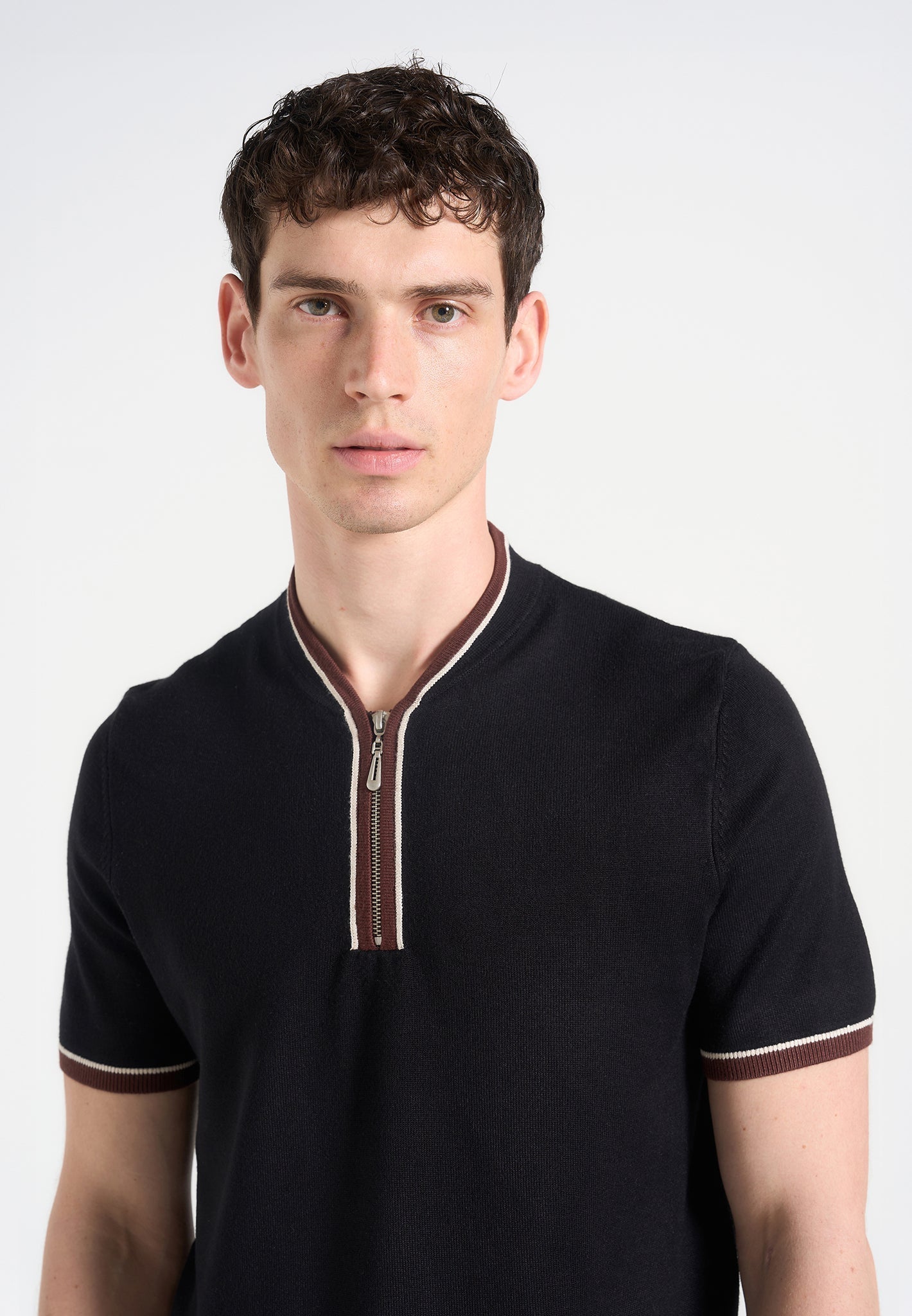 clement-crew-neck-zip-polo-shirt-black