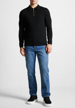 merino-wool-long-sleeve-polo-top-with-zip-black