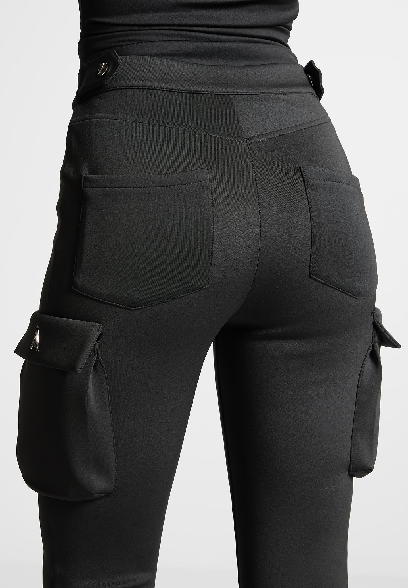 neoprene-cargo-fit-and-flare-leggings-black