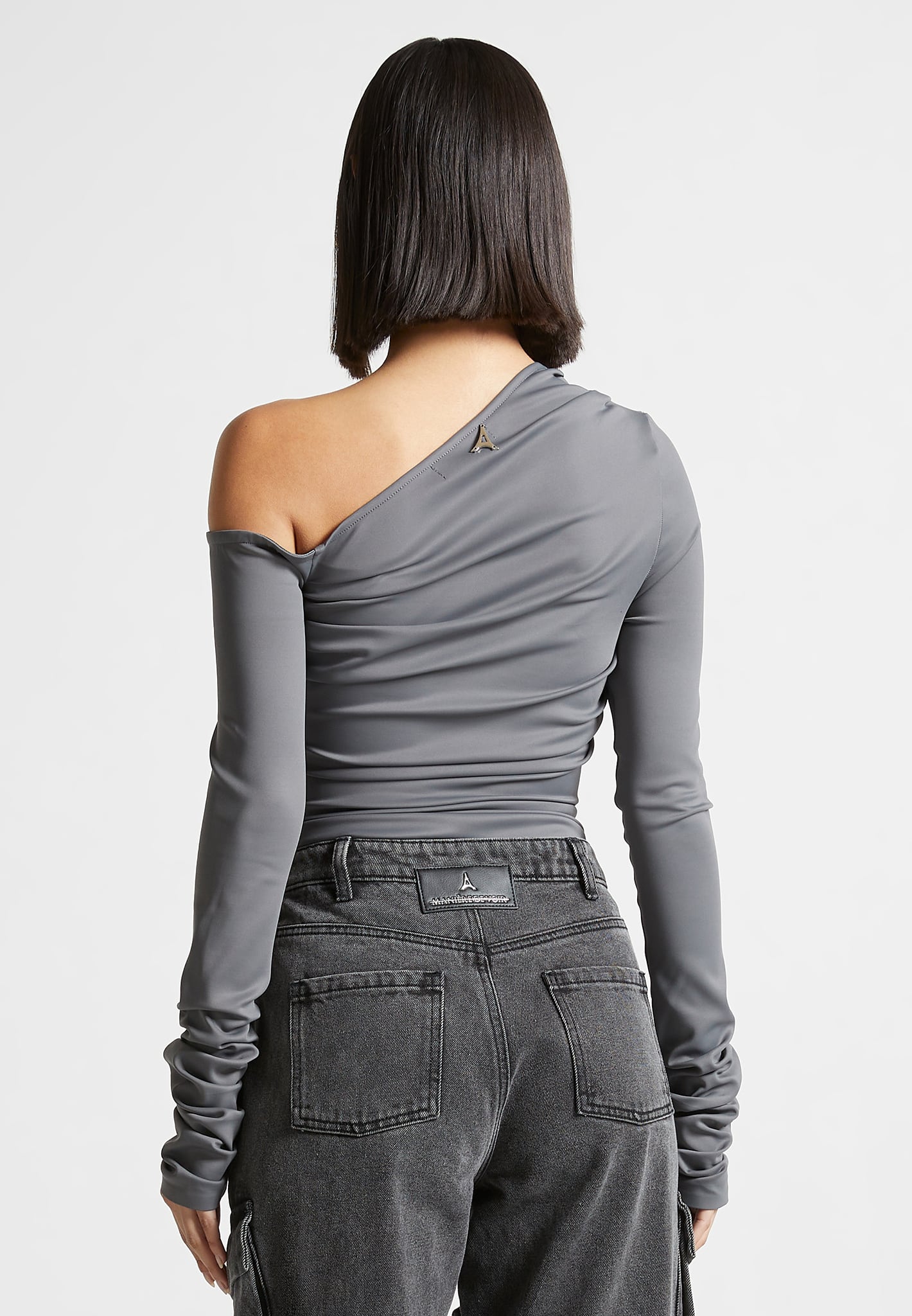 neoprene-gathered-bodysuit-grey