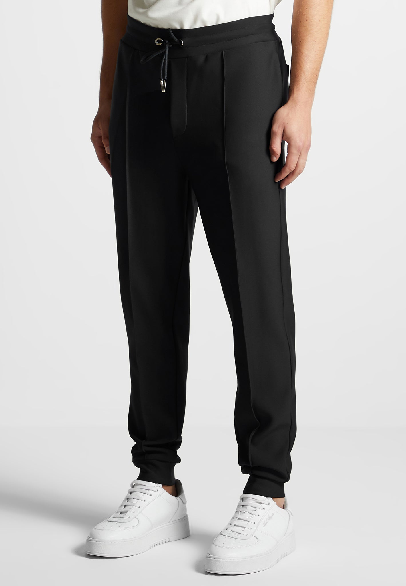 neoprene-tapered-fit-pintuck-joggers-black