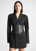 pinstripe-blazer-dress-with-reversible-corset-black