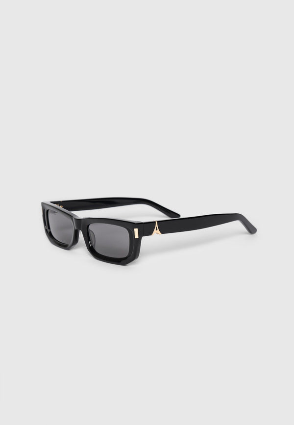 Milan - Curved-Frame Sunglasses - Black