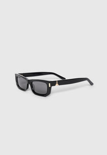 Milan - Curved-Frame Sunglasses - Black