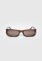 Milan - Curved-Frame Sunglasses - Brown