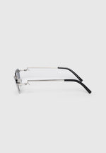 Sacha - Rectangular Frameless Sunglasses - Silver