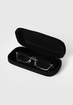 Sacha - Rectangular Frameless Sunglasses - Silver