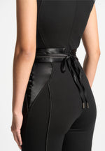 satin-contour-flared-jumpsuit-black