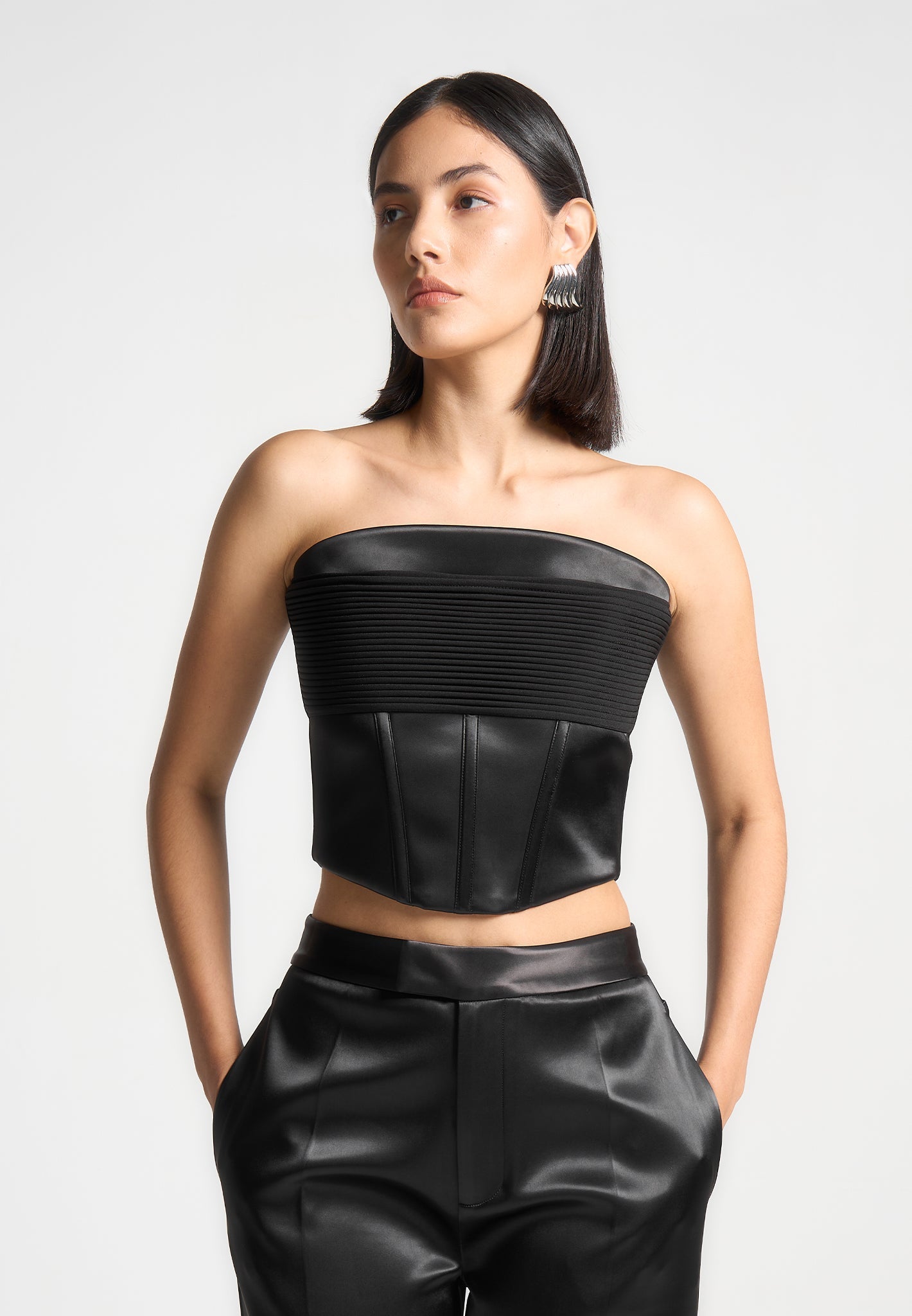 satin-pintuck-bandeau-corset-top-black