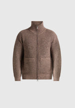 Jamie - Unisex Speckled Zip Through Jacket - Taupe