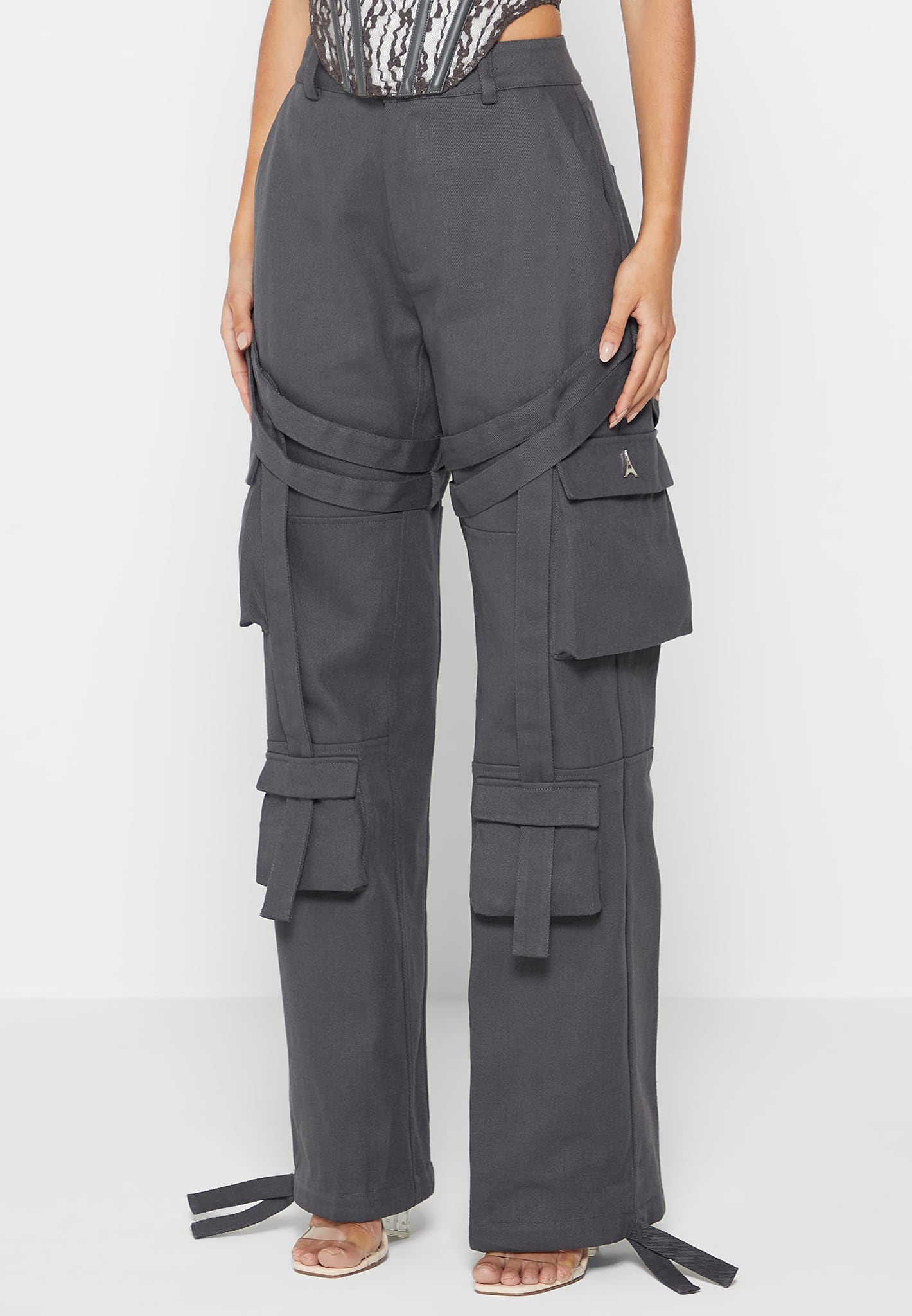 strap-detail-cargo-pants-grey