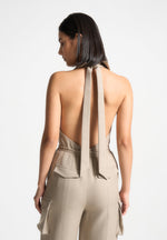 tailored-halterneck-cargo-jumpsuit-beige