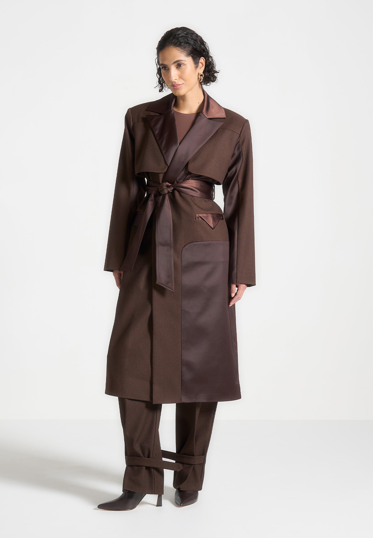 tailored-satin-trench-coat-brown