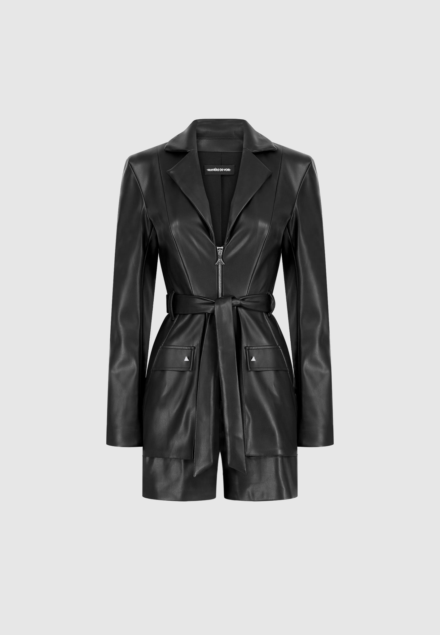 vegan-leather-blazer-playsuit-black