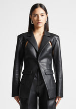 vegan-leather-cut-out-blazer-black