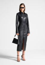 vegan-leather-midaxi-shirt-dress-black