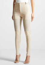 vegan-leather-and-suede-ribbed-leggings-beige